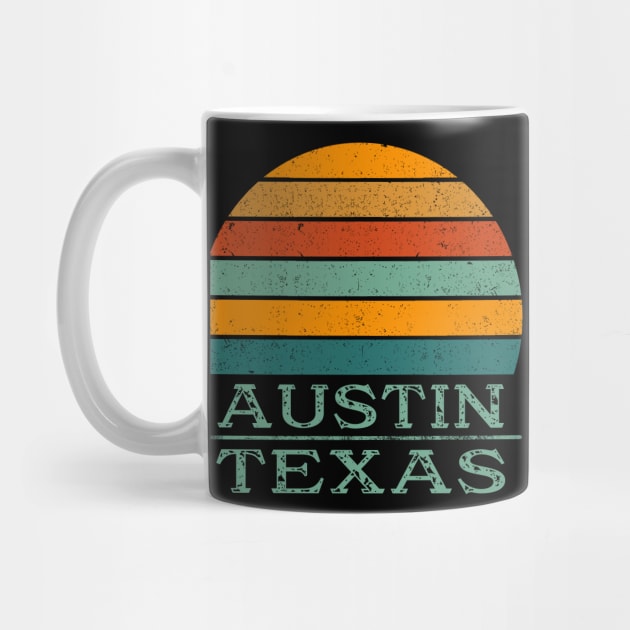 Retro Sunset Austin Texas by tropicalteesshop